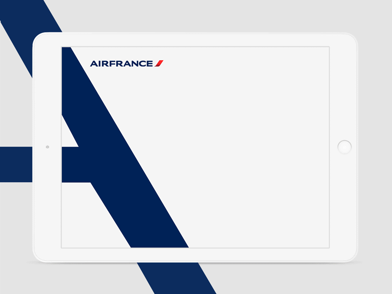 AirFrance Hero-spot Booking Concept airfrance app booking heroslide ipad travel website