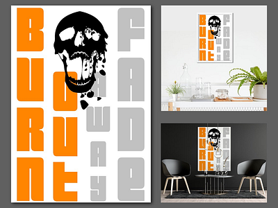 Instance. bones challenge design dribbble graphic layout melt poster project skull typography