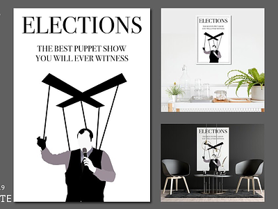 CANDIDATE art black and white brain elections government latest mind new plain poster puppet show social trend