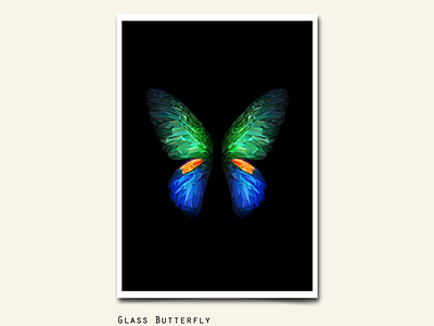 111/365 GLASS BUTTERFLIES abstract animal art character fold galaxy glass low poly poster samsung shade wallpaper