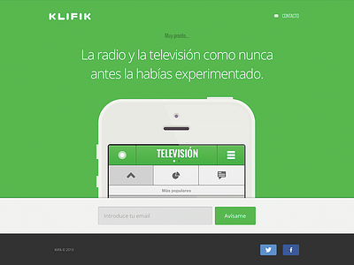 Klifik Landing android app iphone klifik landing layout mobile newsletter web