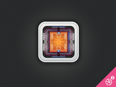 Basket stadium icon basket dribbble icon invite stadium