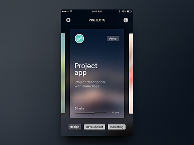 Card Interaction UI card management project todo ui