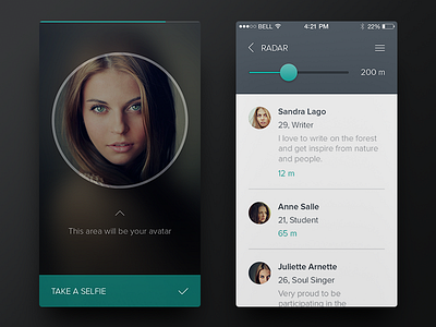 Selfie & Radar by Javi Pérez on Dribbble