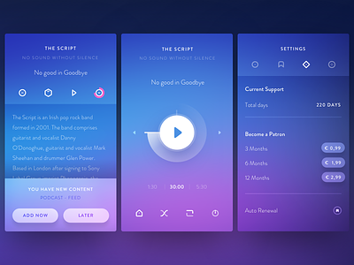 Cassette Inside app modal music patron player profile ui