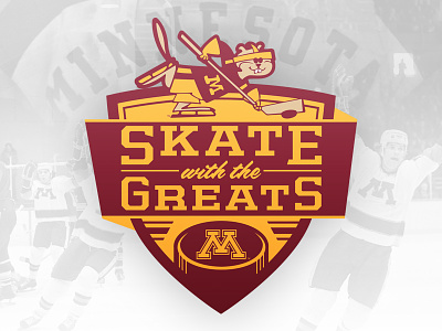 Skate With The Greats college gophers greats hockey logo minnesota skate sports