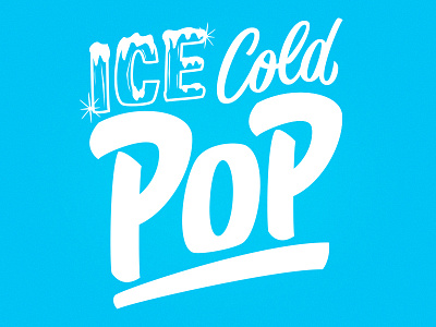 Pop cold ice lettering minnesota pop script soda typography