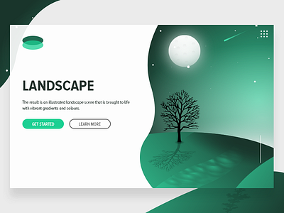 Landscape - Illustration clean color schemes. gradient illustration interface design landing page logo and branding identity