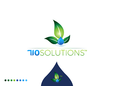 710 Solutions Concept branding identity leaf logo design natural oil solutions vector water drops