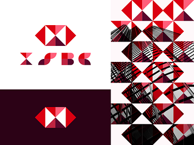 HSBC Redefined concept exploration hexagon identity logotype patterns