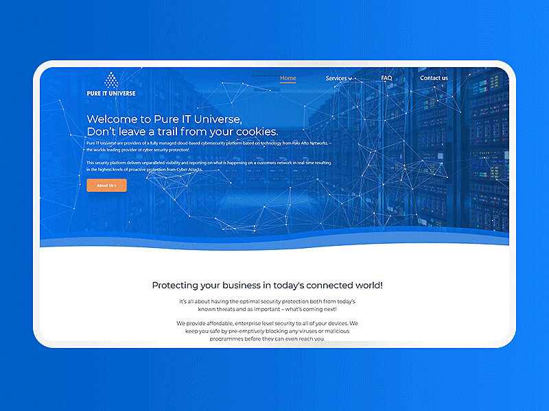 PureITUniverse animation corporate identity cybersecurity design exploration website