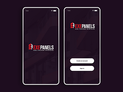 Exe Panels Mobile Concept app challenges construction experience login mobile user interface