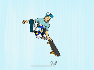 Skate riding 80’s 80s illustration illustrations reel reelart reelstreetart riding skate skateboard