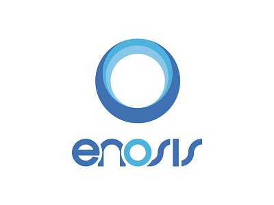 Logo enosis blue bubble circle electric logo logotype typo typographie