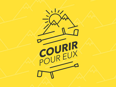 COURIR POUR EUX crutch logo logodesign logodesigner montain run running