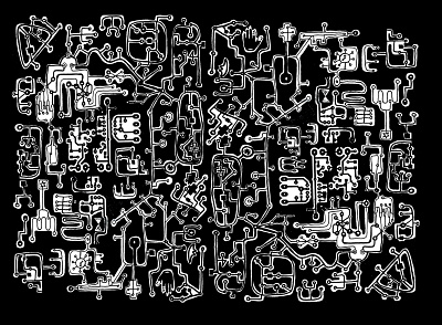 skhema black white black and white chip draw by pen illustraion microchip skhema technical technology