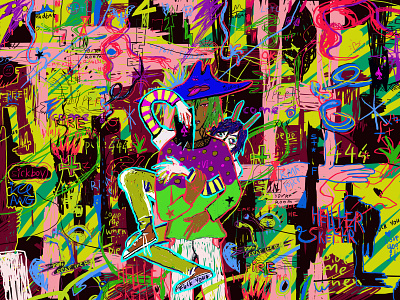 sickboy challenge abstraction basque challenge character colors crazy fire hat illustration lines photoshop rabbit snake twin peaks wild west wird