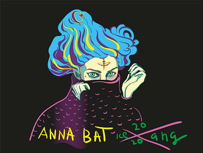 Anna Bat blue character colors dark eyes girl graphics human illustration illustrator people picture portrait sea style turkey vector vector art vector illustration woman