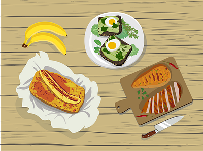 food on the table app colors food illustration illustrator simple vector vector illustration