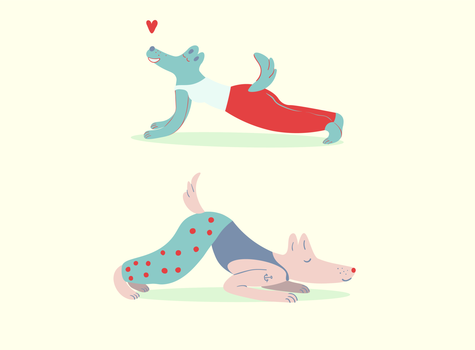 yoga dogs by ice ang on Dribbble