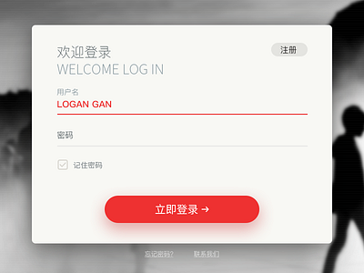 Sgin Up china flat form in input interface login sign up user widget