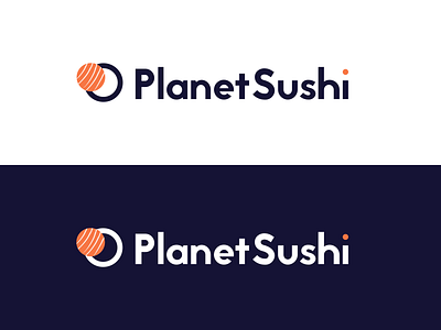 Planet Sushi — Dribbble Weekly Warm-up logo planet rebrand rebranding sushi sushi logo weekly challenge weekly warm up weeklywarmup