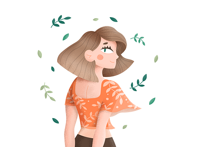 Breeze breeze character draw this in your style drawing dtiys girl illustration leaves wind woman