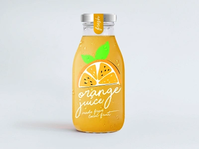 Orange Juice (premium restaurant label design) adobe design digital graphicdesign illustator illustration packagingdesign photoshop typography vector