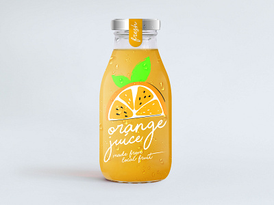 Orange Juice (premium restaurant label design) adobe design digital graphicdesign illustator illustration packagingdesign photoshop typography vector