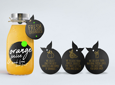 Orange Juice (premium restaurant label design) (proposal 4) adobe design digital graphicdesign illustator illustration packagingdesign photoshop typography vector