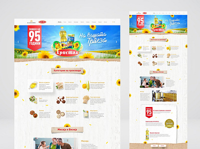 Kristal (Cooking Industry) Website design (outsourcing) adobe graphic design ui ux uxui web webdesign weblayout