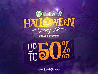 Halloween Spooky Sale (15th to 31st October), Techville Canada. adobe design designer digital graphicdesign illustator photoshop