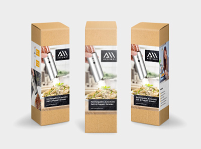 Packaging Design for a Automatic Salt & Pepper Grinder (Retail) adobe design designer digital graphicdesign illustator label labeldesign packaging packagingdesign photoshop