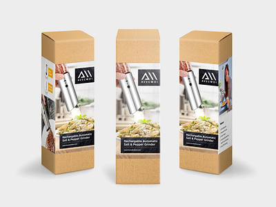 Packaging Design for a Automatic Salt & Pepper Grinder (Retail)