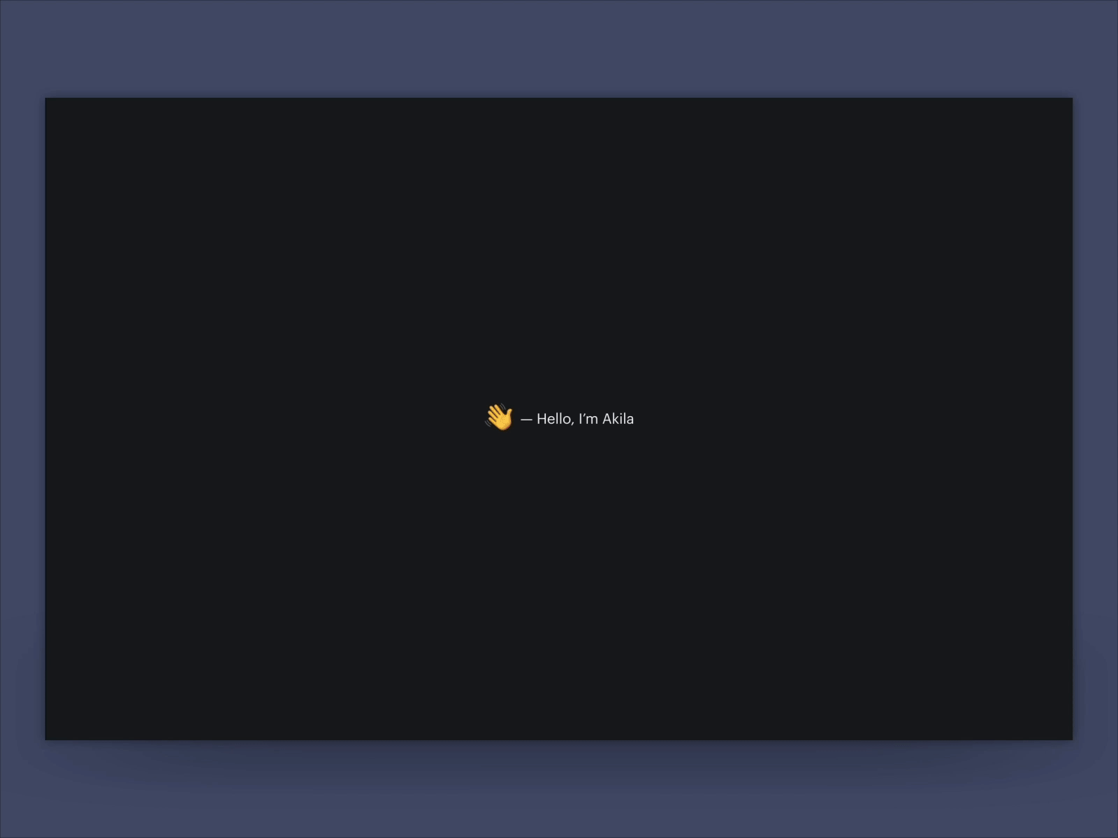 Personal Portfolio Exploration | Dark akj animation branding figma loading motion personal portfolio simplicity transition ui