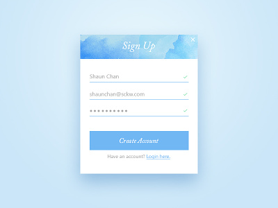 Day 1 - Sign Up 001 blue dailyui day1 sign up ui