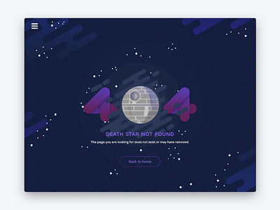 Day 8 - 404 Page 008 404 daily day8 deathstar minimal starwars ui ux