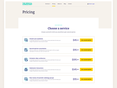 Pricing page