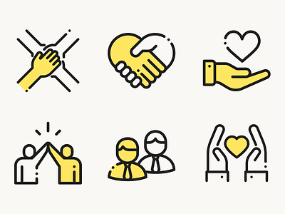 Icons for Non-profit organization template.