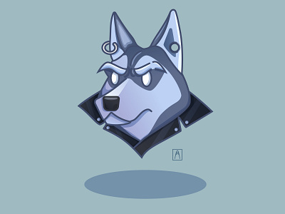 Husky character design head husky icon illustration vector