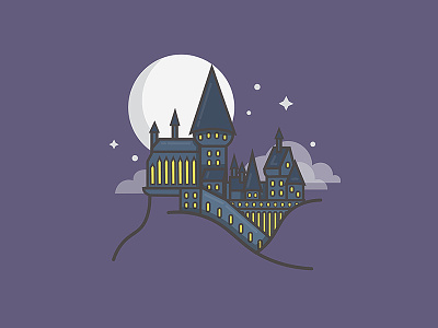 Castle 01 castle harry potter hogwarts illustration vector