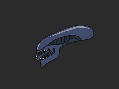 Xenomorph alien design flat horror hr giger illustration logo movie vector xenomorph