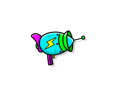 Space Gun cartoon cute design flat fun gun illustration space vector video game weapon weaponry