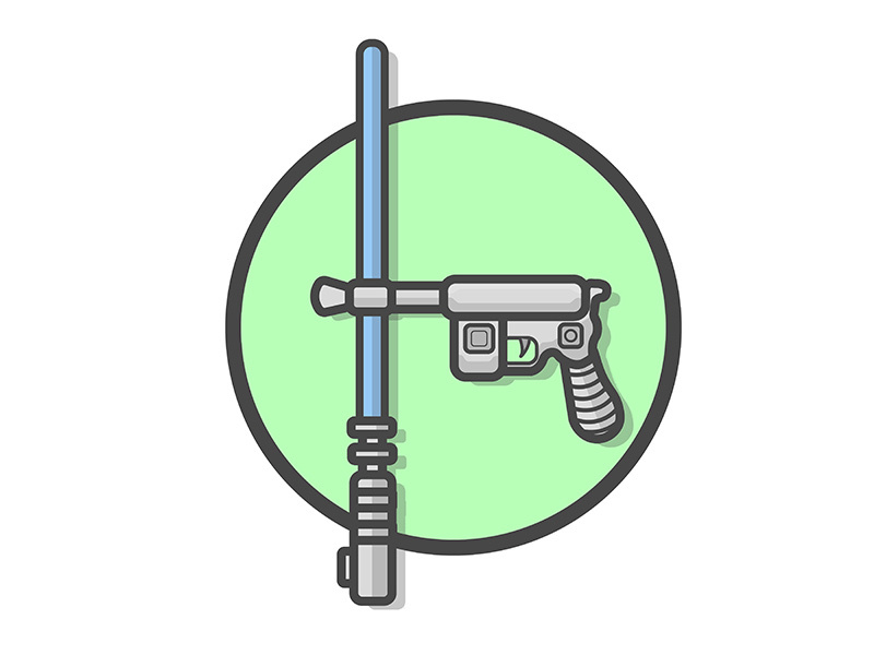 Star Wars logo games space cute cartoon design flat disney gun vector illustration fun movie halloween luke skywalker light saber han solo star wars