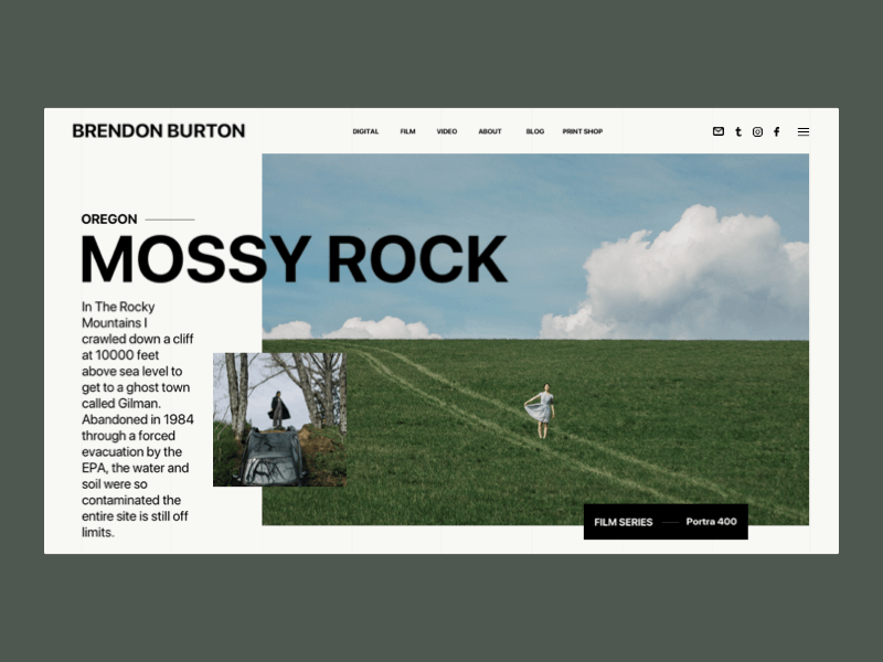 Burton Photography blog blog design branding clean app design figma header homepage identity interaction landing page photo photography portfolio principle red ui uiuxdesign webdesign website website animation yellow