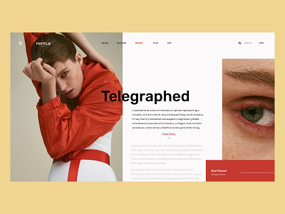 Telegraphed branding figma flat header homepage landing page typography