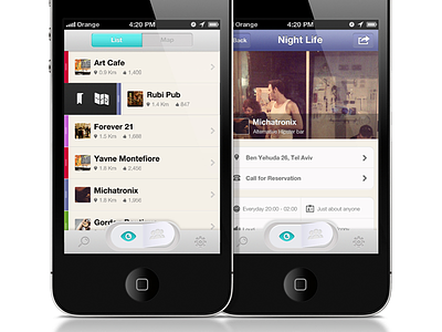 Nightlife App app mobile nightlife stereoscopic ui