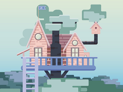 Tree house illustrator vector