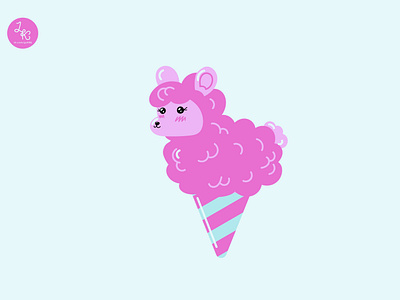 Sweet cotton candy animal illustrator vector
