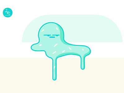 Unhappy melted ice cream illustrator vector